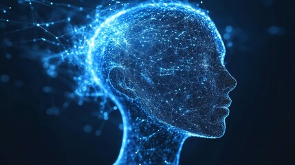 Ethereal deep blue holographic data streams showcasing cutting-edge technology concepts