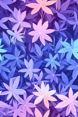 dynamic brush pattern with neon wildflowers, surreal nature landscape with energetic movement, stylized and dreamy