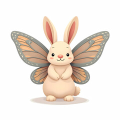 Obraz premium A rabbit with butterfly wings