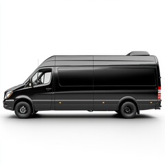 Black van, spacious interior, ideal for transport