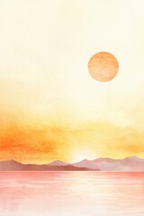 Fototapeta premium vibrant sunset over the mountains gradient watercolor
