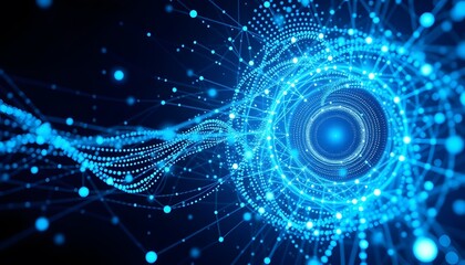 Obraz premium A futuristic digital vortex symbolizing the convergence of finance, technology, and data-driven economies in the modern business world