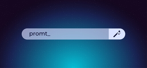 Ai search bar with prompt field and icon representing intelligence features on a digital interface.