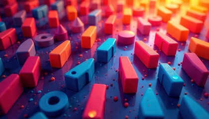 Naklejka premium Abstract geometric shapes repeating across surface, intricate, motif