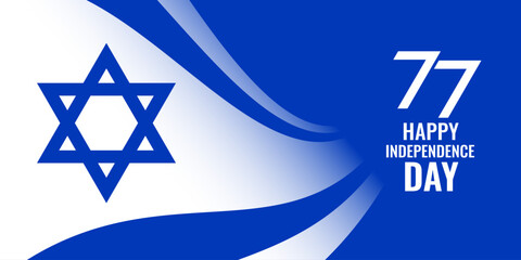 Israel Independence Day poster design, banner, card - 77th Independence Day Celebration. Vector design.
