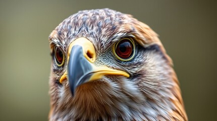Obraz premium Close-Up High-Resolution Photo of Bird's Head with Intricate Feather Detail and Intense Gaze