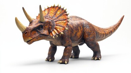 Fototapeta premium Majestic triceratops dinosaur with prominent horns and textured skin