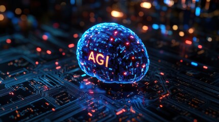 A brain with the letters AGI on it