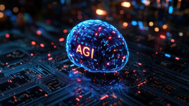 A brain with the letters AGI on it