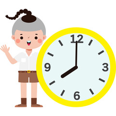 cartoon cute kid eating food clipart character Illustration flat style png