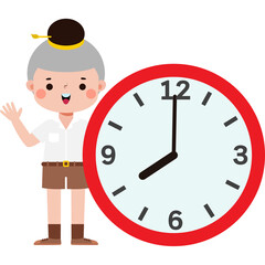 cartoon cute kid eating food clipart character Illustration flat style png