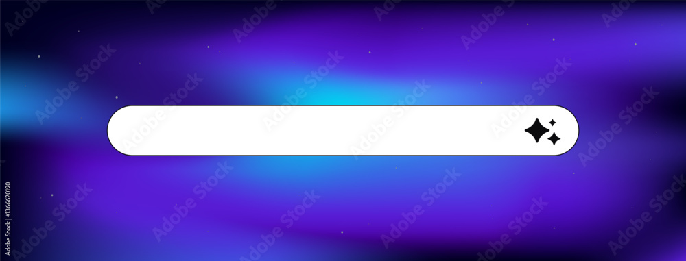 Poster ai search bar with minimalist style and elegant icon design. highlighting advanced tech interfaces.