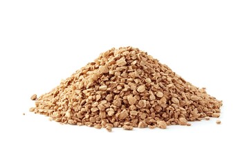 Pile of brown rice isolated on white background