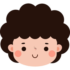 cute little kid head character element Illustration flat style