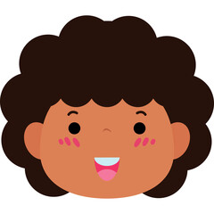 cute little kid head character element Illustration flat style