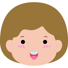 cute little kid head character element Illustration flat style