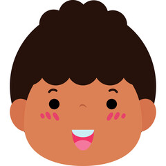 cute little kid head character element Illustration flat style