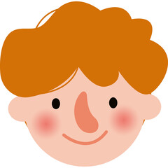 cute little kid head character element Illustration flat style