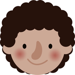 cute little kid head character element Illustration flat style