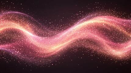 Obraz premium Glowing particles swirl and flow across a dark background creating elegant shapes
