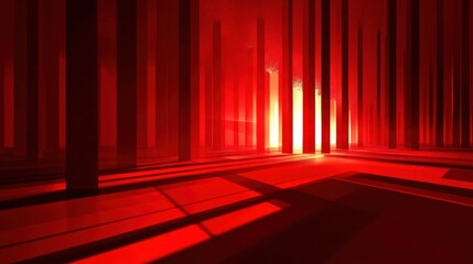 Abstract Red Forest Pathway