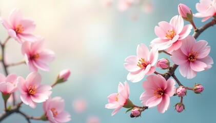 Obraz premium Delicate floral pattern, pastel hues, soft focus, design, stock, nature