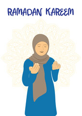 Drawing of a girl praying