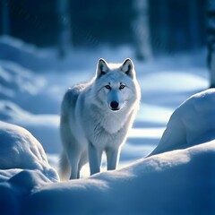 Obraz premium Majestic Arctic Wolf in