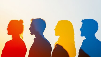 Influence Marketing Partnership: Silhouettes of Teamwork Networking Social Media Strategy 