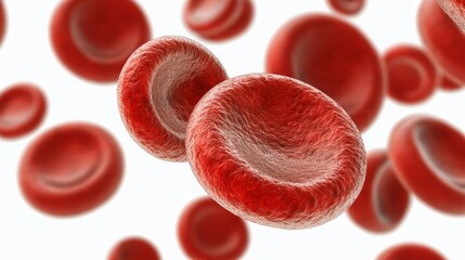 Red Blood Cells on White Oxygen Transport Healthcare Medical Anatomy 3D Illustration 