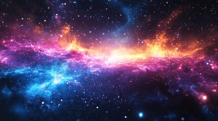 Cosmic Nebula: A Celestial Tapestry of Vibrant Hues