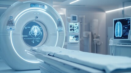Fototapeta premium An AI powered system optimizing healthcare diagnostics by analyzing patient data, AI-assisted symptom detection, and real-time diagnostic support for faster treatment decisions