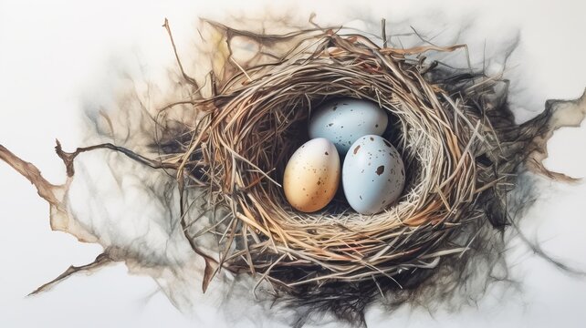 nest with eggs