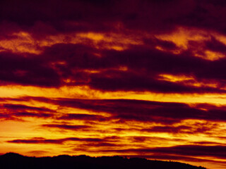 red sunset sky