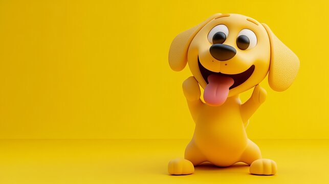 A cartoon-style emoji of a dog making a playful gesture, rendered in a vibrant, high-quality 3D/2.5D design