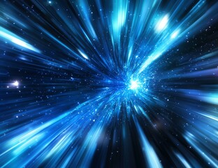 Abstract Cosmic Burst of Blue Light Streaks Across Deep Space
