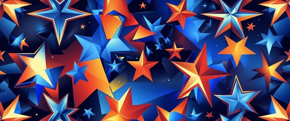 Obraz premium Sapphire aluminum stars vector pattern abstract design illustration background