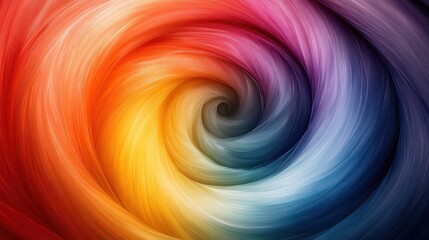 Abstract Swirling Rainbow Vortex: A mesmerizing digital artwork featuring a vibrant, swirling vortex of rainbow colors.