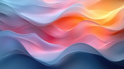 Obraz premium Elegant abstract background with soft gradient transitions, smooth color waves, neutral tones, minimalist style, ideal for business presentations.