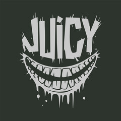 Lettering design, grinning mouth with teeth