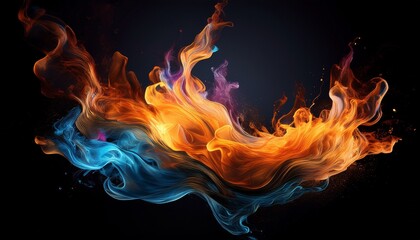 Generated image Firefly fire on black background
