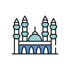 Obraz premium Blue Mosque vector icon stock illustration