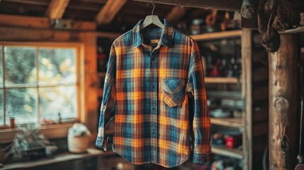 Fototapeta premium Plaid Flannel Shirt: Fall Fashion