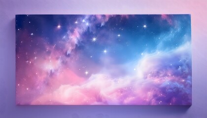 Obraz premium Soft pastel-colored galaxy with hints of pink, lavender, and baby blue colors background