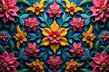 Intricate floral motifs within a tessellated hexagon , hexagon, wallpaper
