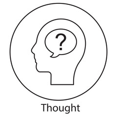 Thought icon, The Power of Thought Unlocking Your Mind’s Potential, Thoughtful Perspectives Exploring the Depths of the Mind, vector