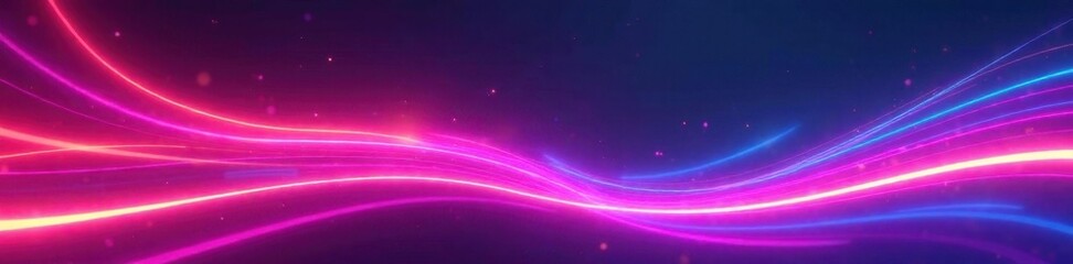 Obraz premium Vibrant neon streaks, swirling, dynamic curves, modern, futuristic, psychedelic