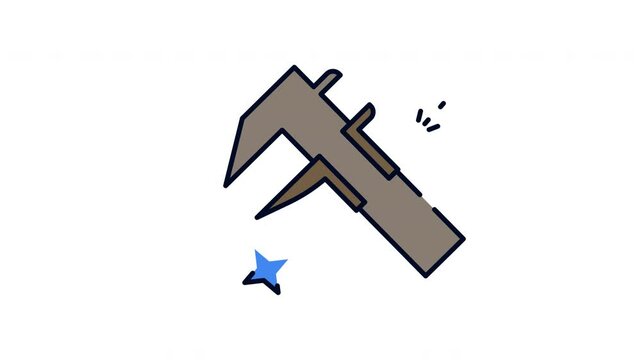 vernier caliper Industrial Measuring Tool Animation Motion Graphic