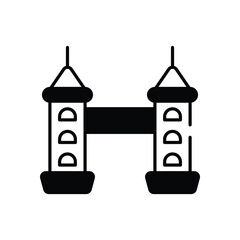 Tower Bridge vector icon stock illustration