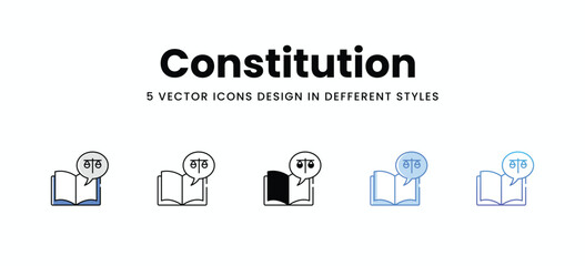 Constitution  vector icons set stock illustration